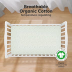 KeaBabies 2-Pack Organic Crib Sheets for Boys, Girls - 52x28 Fitted Crib Mattress Sheet Neutral, Breathable Jersey Cotton Cover for Baby Bed, Toddler Mattress, Soft & Cute Prints (Tropic Oasis)