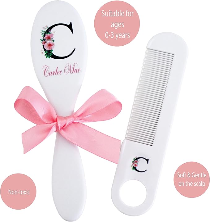 Personalized Baby Gift - Baby Brush and Comb Set, Suitable for Ages 0-3 Years, New Baby Gift