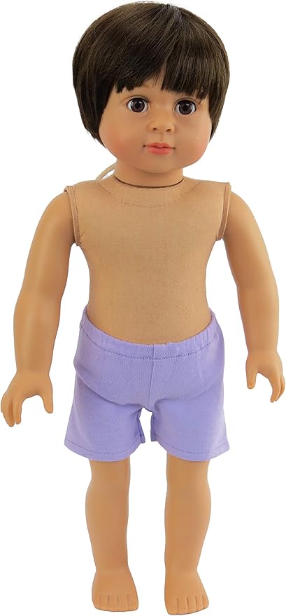 American Fashion World 18-Inch 'Mason' Vinyl Posable Boy Doll with Short Brunette Hair | Undressed Doll | Premium Quality & Design