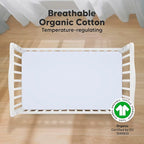 KeaBabies 2-Pack Organic Crib Sheets for Boys, Girls - 52x28 Fitted Crib Mattress Sheet Neutral, Breathable Jersey Cotton Cover for Baby Bed, Toddler Mattress, Soft & Cute Prints (Blue Flax)