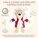 Vivaldi Virtuoso Bear – Dual-Mode Plush Toy with Music & Comfort Features, Plays 40 Mins of Classical Music & White Noise for Babies & Toddlers