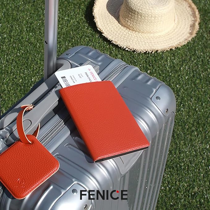 Fenice Classic Passport Cover Holder Wallet Case for Travel Essential RFID Blocking Vegan Leather Waterproof (BLACK)