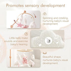 EERKEOD Baby Crib Mobile Bear Nursery Mobile for Boys Girls Teddy Velvet Mobile Nursery Decor for Infant Bedroom Hanging Baby Mobile for Bassinet Newborn Baby Gift（Pink Bear）