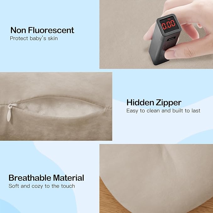 Baby Lounger for Newborn, Bionic Design Baby Lounger, Soft Organic Cotton Breathable Lounger for Infants 0-18 Months (Apricot)