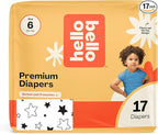 Hello Bello Diapers, Size 6 (35 lbs) Superstars, 17 Count of Premium Disposable Baby Diapers, Hypoallergenic with Soft, Cloth-Like Feel