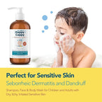 Happy Cappy Medicated Shampoo and Body Wash- Baby Dandruff Shampoo, Helps Cradle Cap and Seborrheic Dermatitis, Reduces Redness, Dermatologist Tested, Fragrance-Free- 8 Fl Oz (Pack of 4)