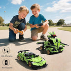 STEM Building Blocks Kit for Kids - 2 in 1 Remote Control Race Car and Robot Toy, Great Gift for Boys, Teens Age 6 7 8-12+ Year Old Who Love Engineering and RC Sports Car Toys