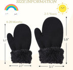 PESAAT Baby Girl Mittens Fleece Toddler Boy Mittens Warm Kids Winter Gloves Unisex Cold Weather Baby Gloves
