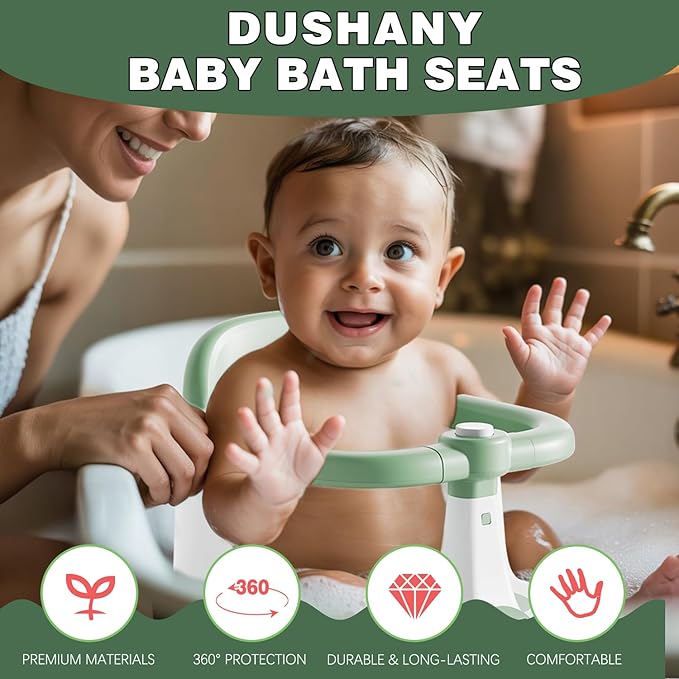 Baby Bath Seat for Babies 6 Months & up - Sit up Bathtub Seat for Toddlers - Infant Tub Shower Chair with Powerful Suction Cups
