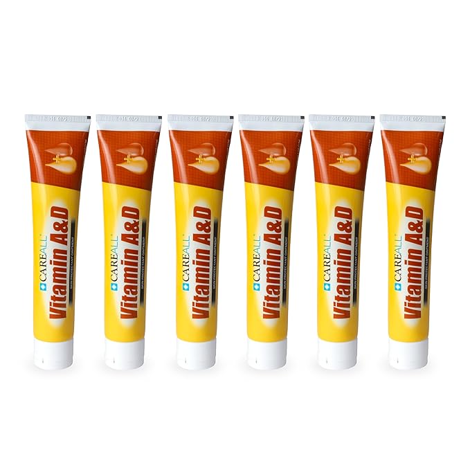 CareAll (6 Tubes) 4oz Vitamin A&D Ointment Treats and Prevents Diaper Rash, Seals out Wetness. Protects and Relieves Dry Cracked Skin, Minor Cuts, Scrapes and Burns