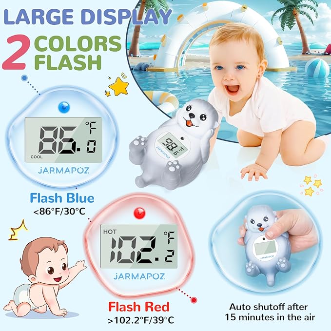 Baby Bath Thermometer - Water Thermometer for Baby Safety - Quick Read Floating Bathtub Toy in Fahrenheit & Celsius - Ideal for Infant, Newborn & Toddler Bath Time