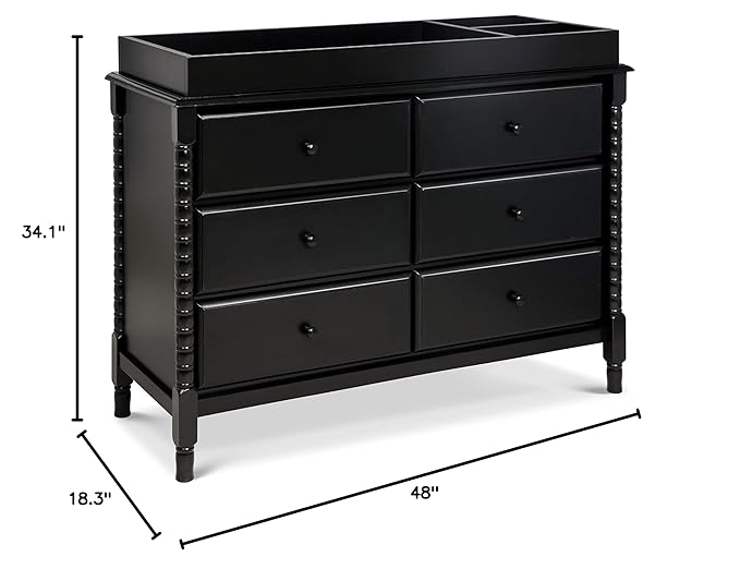 DaVinci Jenny Lind Spindle 6-Drawer Dresser in Ebony