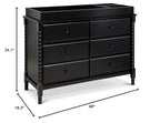DaVinci Jenny Lind Spindle 6-Drawer Dresser in Ebony