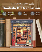 CUTEBEE Book Nook Kit - DIY Miniature House Dollhouse Kit for Adults and Teens, Booknook Tiny House Bookstore Library Bookshelf Decor 3D Wooden Puzzle, Gifts for Family, Friends (Jack’s Bookery)