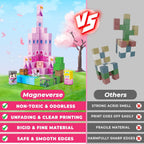 Magnetic Blocks - 100PCS Magnetic Building Block for Kids, Pink Princess Castle Magnet Cubes Sets, Princess Toys for Girls Ages 3 4 5 6 7 8-12 Holiday Birthday Gifts