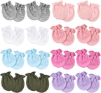 Newborn Baby Mittens No Scratch Cotton Elastic Wrist Gloves Infant Toddler Mittens for Baby Boy Girl 0-6 Months