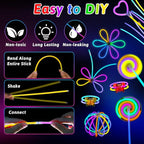 156PCS Glow in The Dark Party Supplies for Kids 8-12, Light Up Glasses Headband Rings Halloween Party Favor Adult, 100 Glow Sticks Bulk Party Pack DIY Necklaces Bracelets Neon Camping Pool Decorations