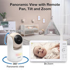 VTech Video Baby Monitor with 7" Color LCD Screen, Rechargeable Battery, Video Streaming, Audio Streaming, Pan-Tilt-Zoom, Touch Multi-Color Night Light, Two-Way Talk, Long Range: Advanced Max Tan