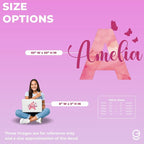 Custom Stickers Name Wall Decor I Personalized Name Sign for Room Decor | Multiple Custom Name & Initial I Decal for Baby Girl Nursery Decor I Nursery Wall Decal for Baby (C. Pink Sky)