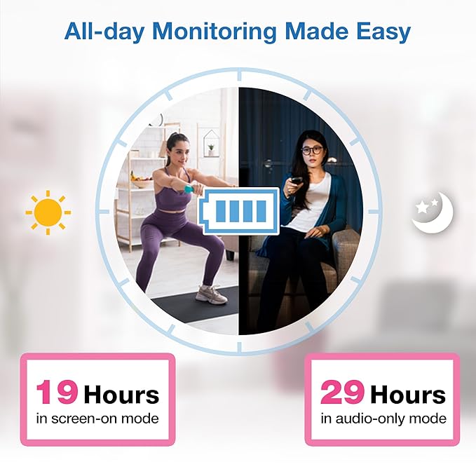 VTech VM819 Baby Monitor with Camera and Audio, 2.8” Screen Portable Baby Camera, Night Vision, 2-Way Audio, Temperature Sensor and Lullabies, Secure Transmission No WiFi, Ideal for Baby/Elderly/Pet