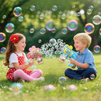 EagleStone Bubble Gun Toys for 3+ Year Old Kids Boys Girls, 2 Pack Automatic Bubble Machine with Bubble Solution, Summer Outdoor Kids Toys for Ages 3-4,4-6,5-7, Birthday Gifts for 3 4 5 6 7 8 Year Old