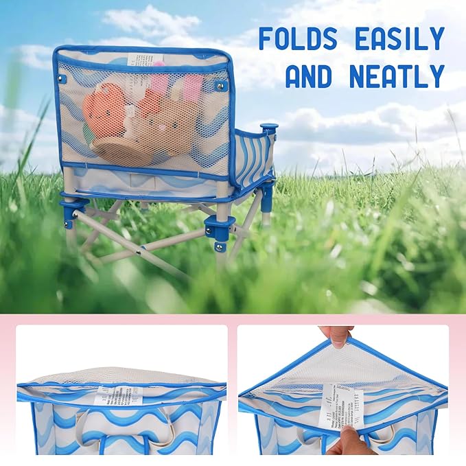 Tiny Marvels Portable 3-in-1 Baby Booster Seat, Cozy Floor Seat, Feeding Seat with Tray, Compact Foldable Toddler Booster with Child Safety Belt Carry Bag, Perfect for Travel (Big Waive)