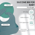 Bluet B- Silicone Baby Feeding Set - Baby Led Weaning Supplies - Baby Spoons, Suction Bowl - Plate - Baby Utensils - Silicone Feeding Set for Baby First Foods, Infant Eating - 8pcs - Blue