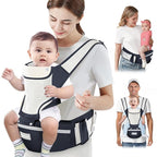 Baby Carrier Newborn to Toddler, Lightweight Ergonomic Baby Hip Seat Carrier Up to 33lbs, Adjustable Extended Waistband Infant Carrier with Breathable Sunshield, Navy Blue
