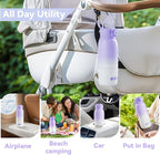 Portable Bottle Warmer for Travel - Large 12oz Capacity with Dual Heating Modes for Breast Milk & Water, Fast Heating Smart Temperature Control, Portable Milk Warmer Gifts for New Mom Purple