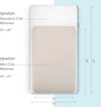 Newton Baby Mini Crib Fitted Sheets (2-Pack) | Organic Muslin Cotton, Ultra Breathable & Soft Baby Sheets, Machine Washable Baby Mattress Sheets, Fits Any Mini Sized Crib 24" x 38", Oatmeal