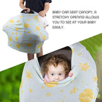 Stretchy Baby Car Seat Covers for Newborns, Infant Car Canopy Extra Soft and Stretchy Nursing Covers for Moms (Shinning Night)