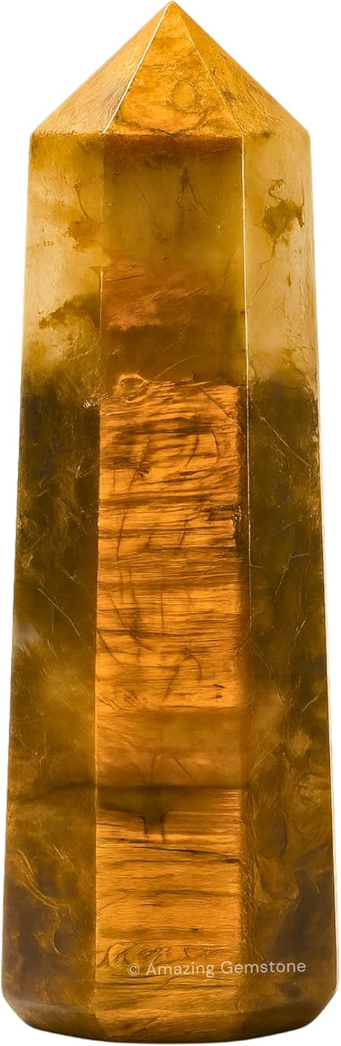 Amazing Gemstone Nellite Crystal Towers ~ Natural Healing Crystal Point Obelisk for Reiki Healing and Crystal Grid (3- Inch)