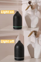 VIVITEST Diffusers for Home, 200ML Stone Essential Oil Diffuser, Ceramic Oil Diffuser,Ultrasonic Aromatherapy for Office (Black)