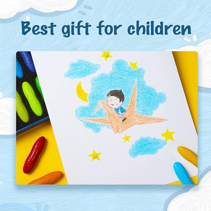 Yplus Washable Toddler Crayons, Non-Toxic for Ages 2-4, 24 Colors