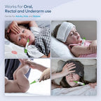 Thermometer for Baby, 2 Packs, Rectal Digital Thermometer with 10 Seconds Fast Reading (Light Blue+Green)