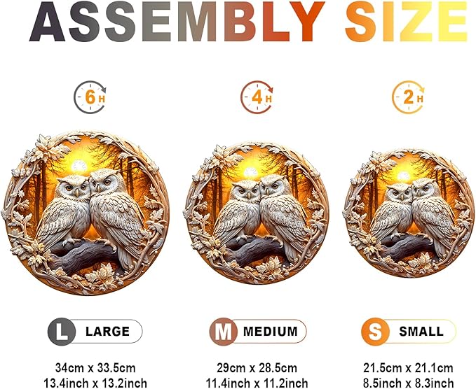 Wooden Puzzles for Adults - Couple Owl Wooden Jigsaw Puzzle - Unique Animal Shaped Wood Puzzles Adult - Creative Birthday Gift Family Game 300pcs