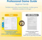 Upgraded Rummy Cube Game Set 4 Players with 4 Wooden Holders and 108 Rummy Melamine Tiles, Travel Family Board Game for Adults and Kids