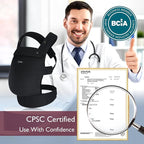 Momcozy Baby Carrier - Ergonomic, Cozy and Lightweight Carrier for 3-24 Months, Effortless to Put On, Ideal for Hands-Free Parenting, Enhanced Lumbar Support, Purehug for Infant to Toddler, Black