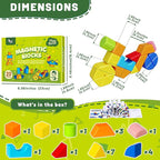 Magnetic Stacking Blocks for Kids, 1.65 Inch Large Magnetic Cubes & 8 Shapes, 20 PCS Magnet Toys, Montessori & Sensory Building Toys for Boys & Girls Ages 3+