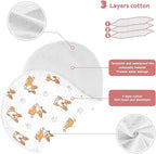 2 Pack Muslin Burp Cloths Cute Corgi Dogs White Cotton Baby Burp Cloths Extra Absorbent and Soft Thick Burping Cloth for Newborn Boys Girls 22x11 Inch