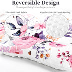 Pea Pod Infant Car Seat Insert with 3 Strap Covers, 3 in 1 Reversible Floral Baby Car Seat Head Support for Newborn, 3D Soft Minky Carseat Cushion for Preemie to Infant, Stroller, Swing, Bouncer