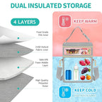 PIIOSER Breastmilk Cooler Bag with Ice Pack Fits 6 Baby Bottles Up to 9 Ounce, Insulated Baby Bottle Tote Bags, Double Layer Waterproof Leak-Proof with Shoulder Strap for Nursing & Working Mom (Grey)