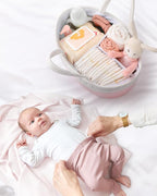 Maliton Diaper Caddy for Baby Girl-Cotton Rope Diaper Caddy, Diaper Organizer for Changing Table, Portable Baby Basket for Storage Baby Stuff, Newborn Registry Must Have Items