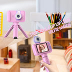 Kids Camera with Flip-up Lens for Selfie & Video, HD Digital Camera with 32GB SD Card, Ideal for 3-8 Years Old Girls Boys on Birthday Christmas Party as Gift(Pink)