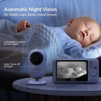 TakTark Baby Monitors with Camera and Audio, 4.3 inches, No Wi-Fi, 2 Way Audio, Night Vision, Digital Zoom, VOX Power Saving, Room Temperature, Ideal for New Parents