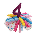 Birthday Hair Bow for Baby Girls 1 2 3 4 5 6 Years Sprinkle Decorations Party Hair Accessories for Four 4th Birthday Confetti Ice Cream
