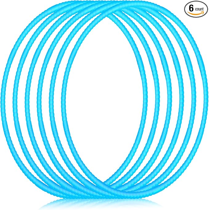 Shappy 6 Pcs Exercise Hoop Detachable Adjustable Plastic Toy Playground Toys Colored Hoop Circles for Teens Games Gymnastics Dog Agility Equipment Party Decor