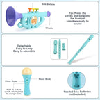 Musical Toys for 2 3 Year Old Boy Girl Birthday Gifts, 5 in 1 Montessori Musical Instruments for Toddlers 2-4 with Trumpet/Microphone/Flute/Harmonica, Preschool Learning Toys for Baby 18+ Months