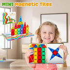 FNJO Mini Magnetic Tiles, Magnet Building Set,60 PCS Building Blocks Set STEM Preschool Montessori Toy for Kids Boys Girls