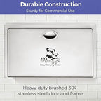 Panda Care Stainless Steel Surface Mounted Baby Changing Station, Heavy Duty Foldable Diaper Changing Table with Liner Dispenser and Adjustable Safety Belt for Commercial and Business